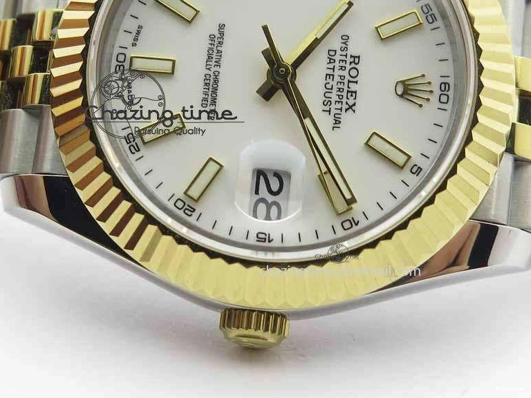 MiroTime 0125 Casual DateJust II 41mm SS YG BP Maker Best Edition White Dial On Jubilee Bracelet 3673